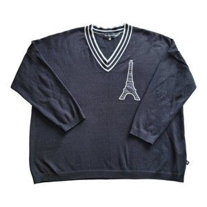Karl Lagerfeld Eiffel Tower v-neck sweater size large